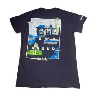 Starbucks Seattle Seahawks Shirt Women Green Blue Size XS We Are Seattle